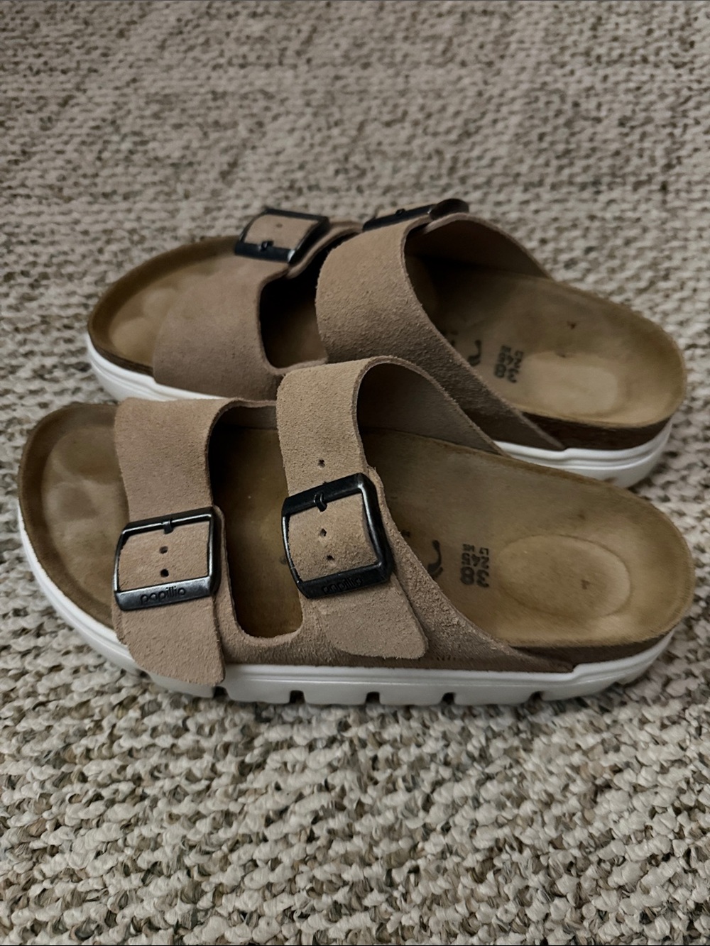 Women’s BIRKENSTOCK PAPILLIO Taupe Suede Arizona Slide Sandals